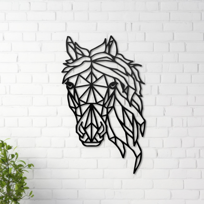 Geometric Horse Metal Wall Art, Wall Decoration Living Room