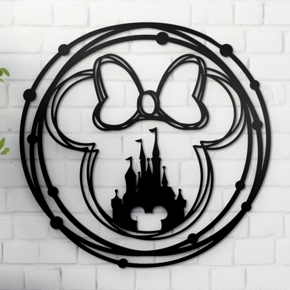 Mouse Head Outline Metal Decor - Mickey Castle Metal sign