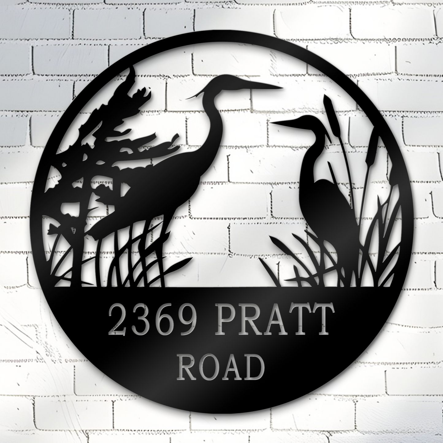 Personalized Herons Metal Sign, Heron Wall Art, Bird Lover Gift, Heron Address Metal Sign