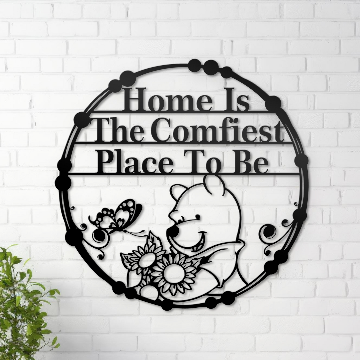 Home Is The Comfiest Place To Be Metal Wall Art, Welcome Entry Sign