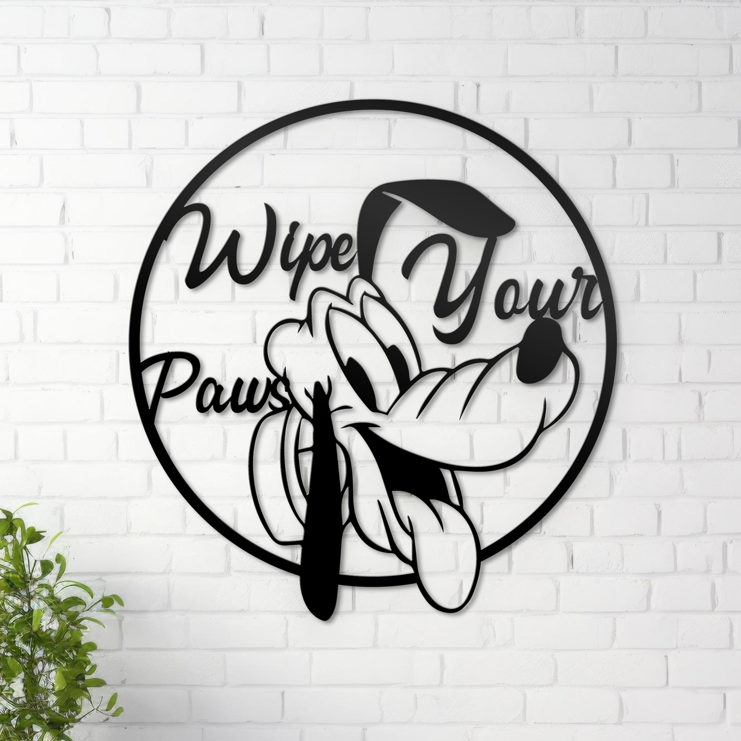 Wipe Your Paws Metal Wall Art, Home Entrance Wall Deocr, Gift For Dog Lovers