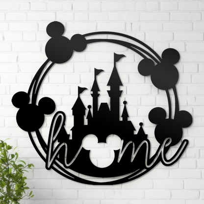 Mickey Castle Metal Wall Art, Disney Theme Home Decor