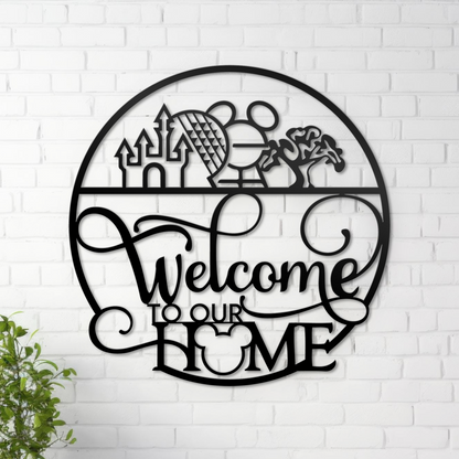 Welcome To Our Home Metal Wall Art, Home Entrance Deocr