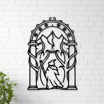 Gates of Moria Metal Wall Art, Lord Of Ring Theme Home Decor