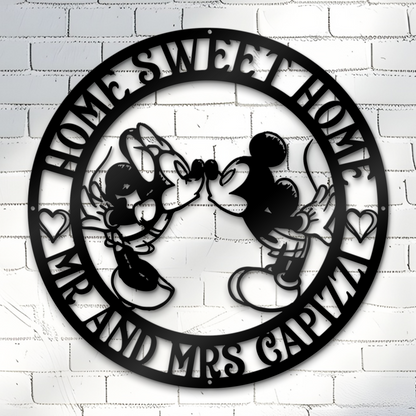 Mr and Mrs Metal Sign - Disney Metal Sign - Couples Name Sign - Valentine Gift