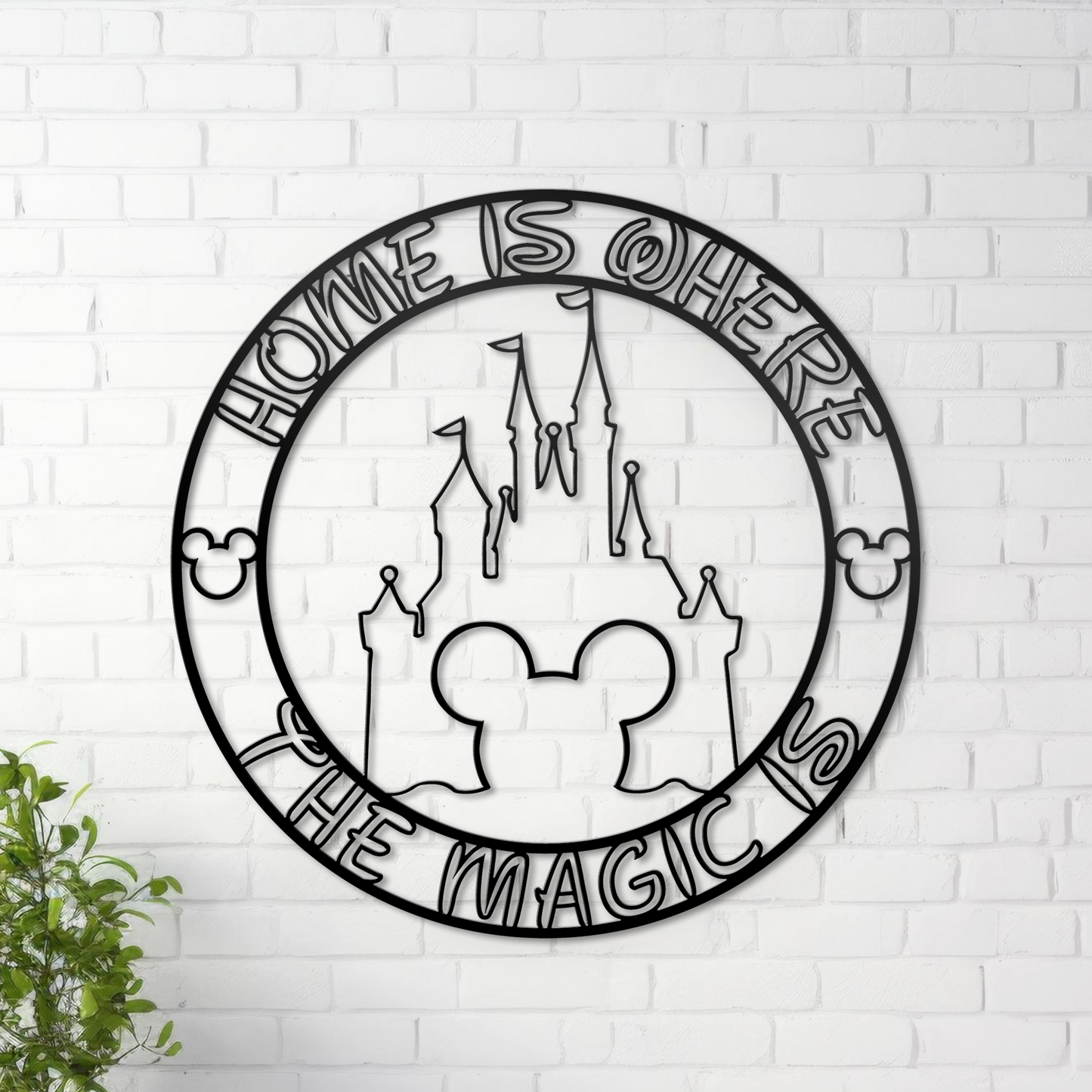 Home Is Where The Magic Is Metal Wall Art, Disney Home Wall Deocr, Mickey Castle Sign