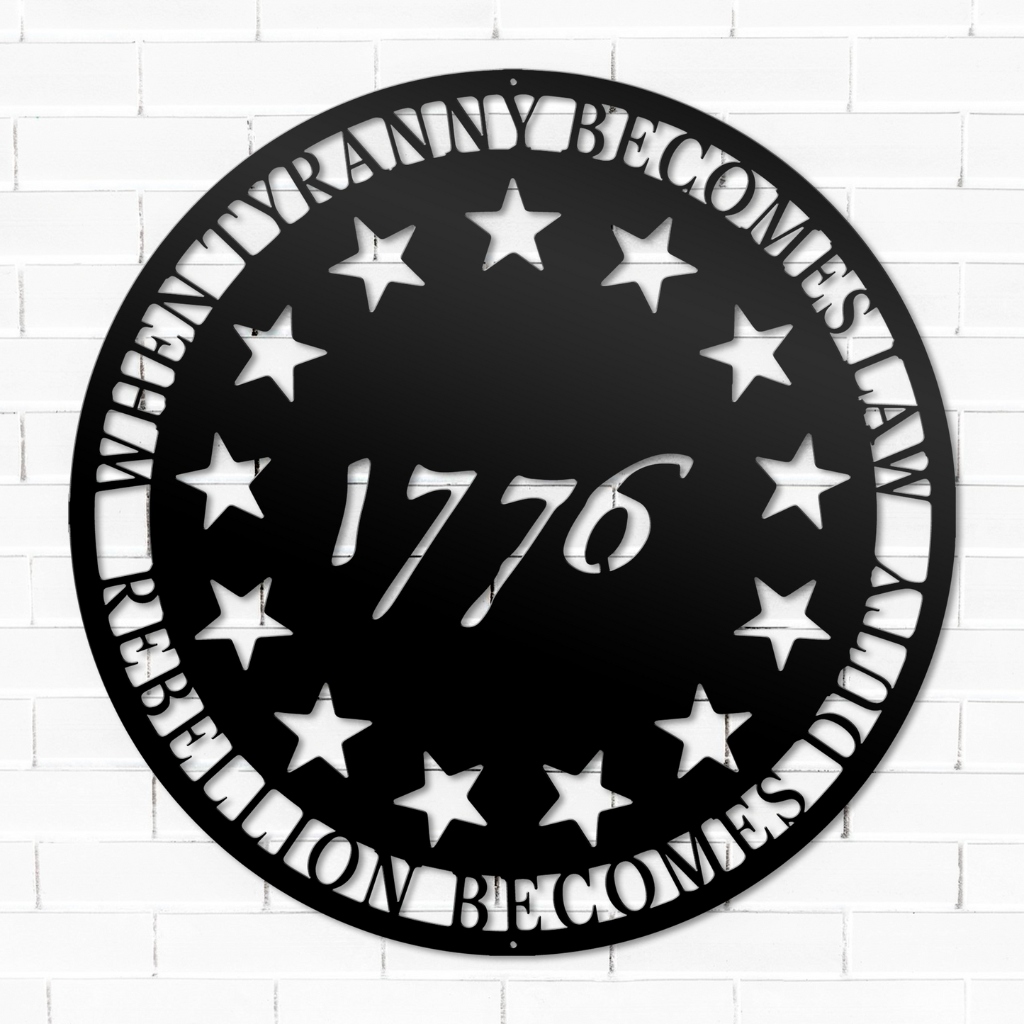 Metal USA 1776 Round Sign