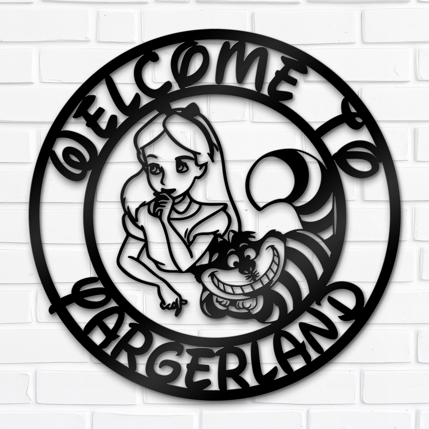 Personalized Welcome To Wonderland Wall Art, Customized Disney Theme Metal Sign