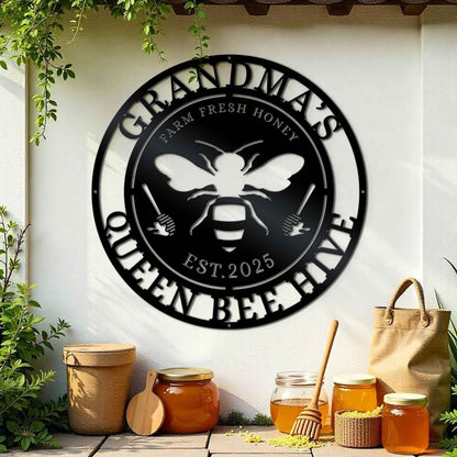 Bee Metal Sign-Farm Kitchen Wall Art-Bee Welcome Yard Sign-Honey Bee Farm