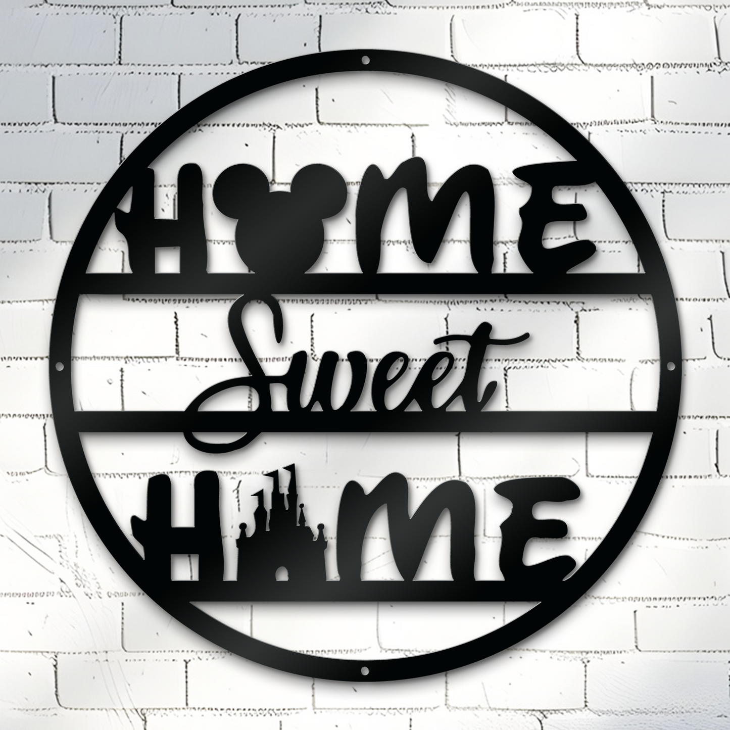 Home Sweet Home Metal Sign, Disney Metal Sign, Mickey And Castle Sign, Home And Wall Decor, Christmas Deocr, Housewarming Gifts