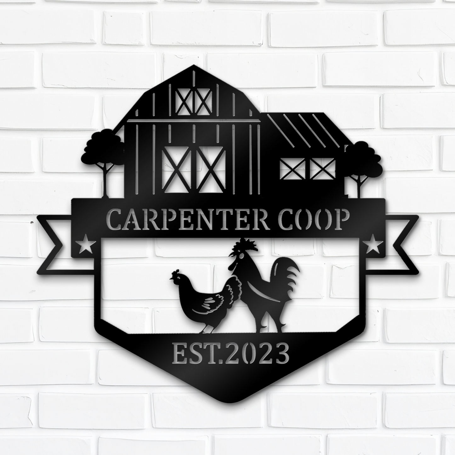 Custom Carpenter Coop Metal Sign, Chicken Farmhouse Decor