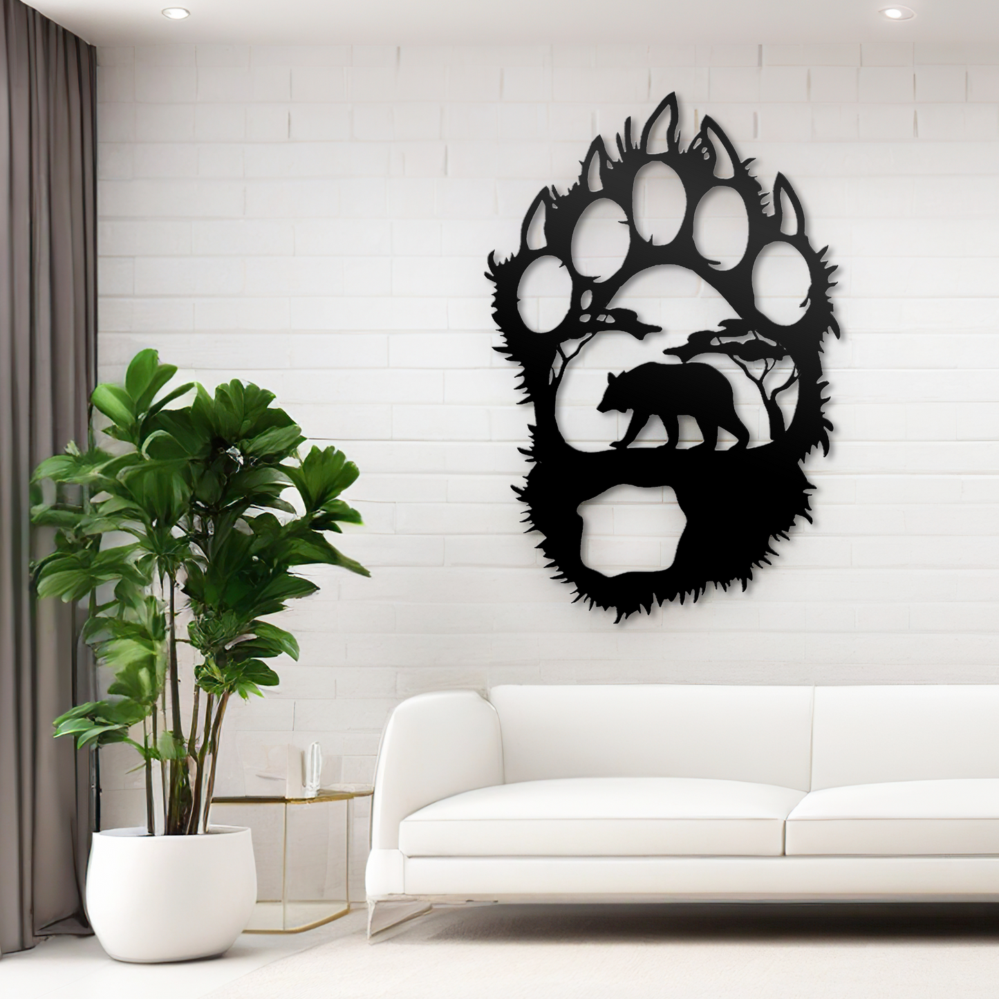 Bear Paw Metal Laser Cut - Forest Wall Decor