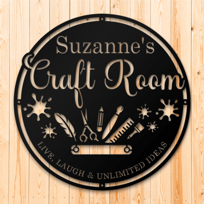 Customized Craft Room Metal Sign, Sewing Craft Room Sign