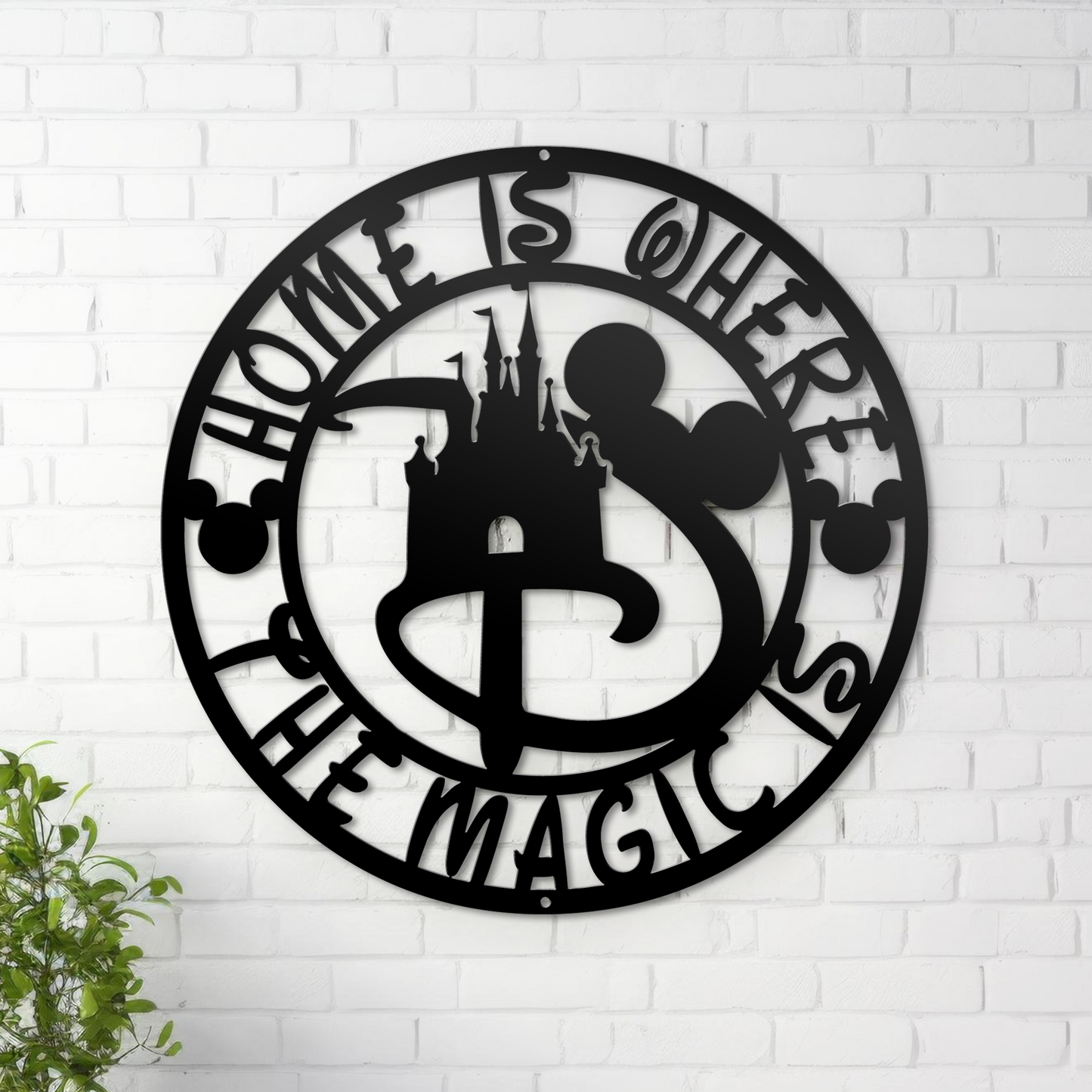 Home Is Where The Magic Is Metal Wall Art, Disney Home Wall Deocr