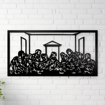 Last Supper Metal Wall Art, Leonardo Da Vinci Metal Wall Decor, Jesus Abstract Line Art