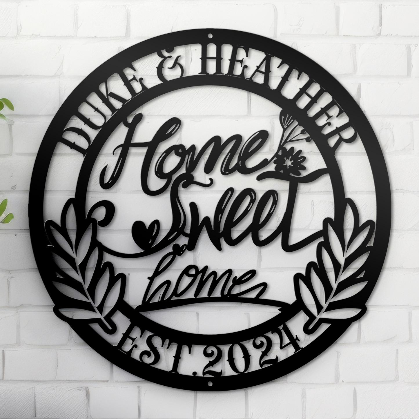 Custom Home Sweet Home Metal Sign, Couple Name Metal Sign, Home Decor