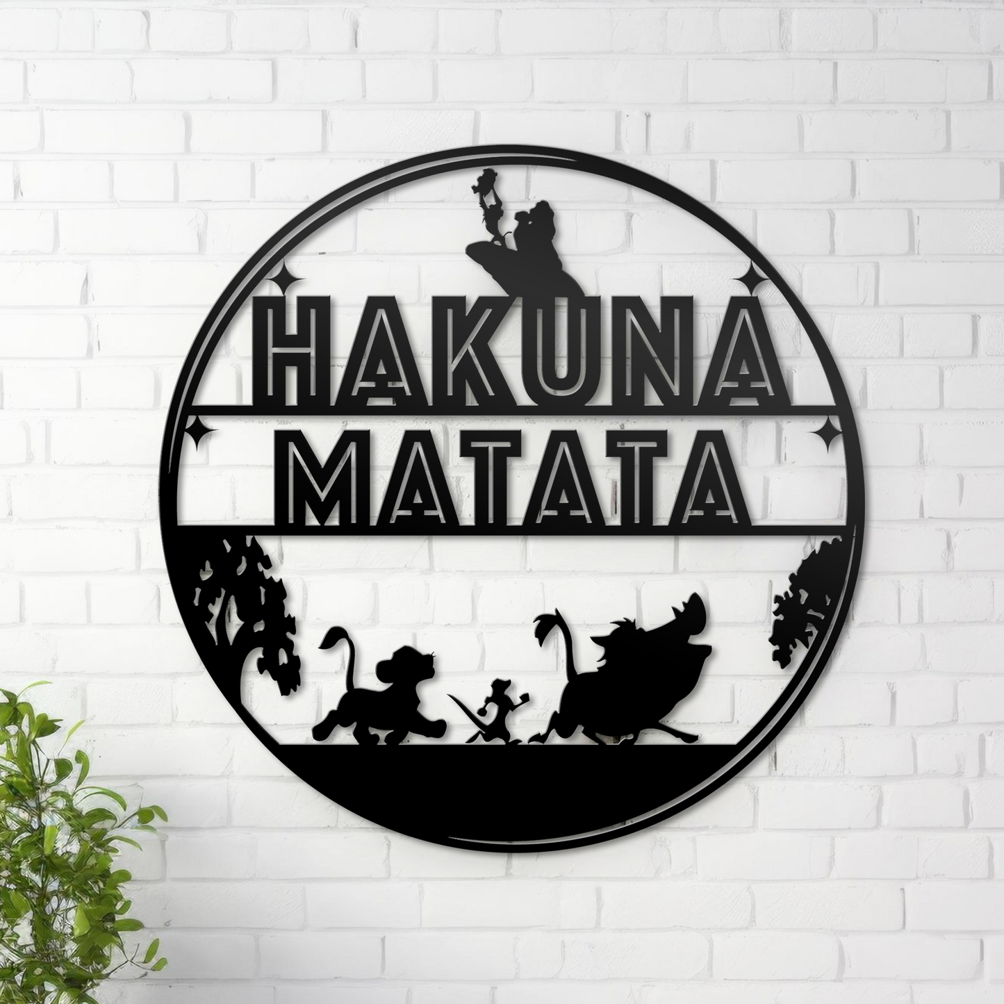 Hakuna Matata Metal Wall Art, Lion King Disney Theme Wall Decor