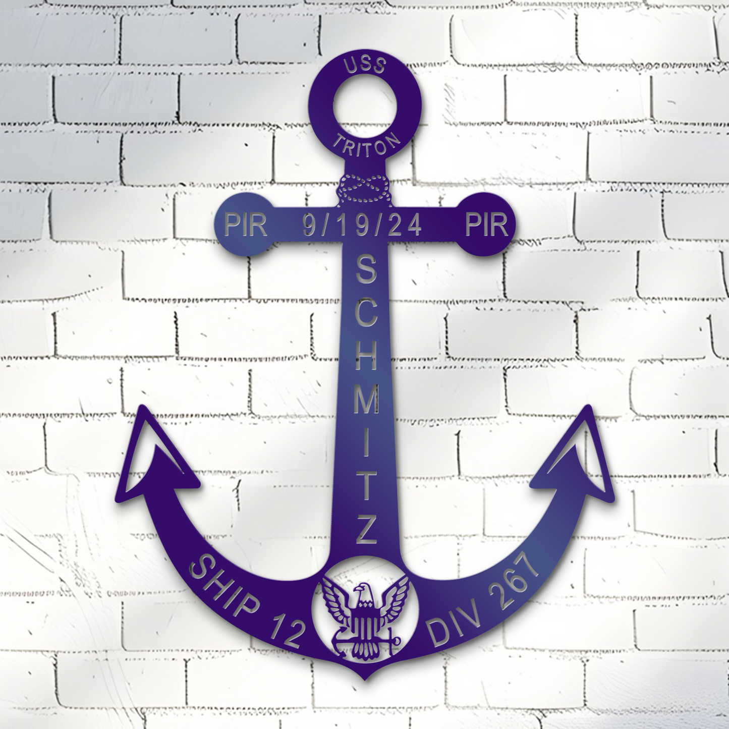 Customized Anchor Metal Sign, Personalized Marine Metal Gifts, Navy Officer Home Decor