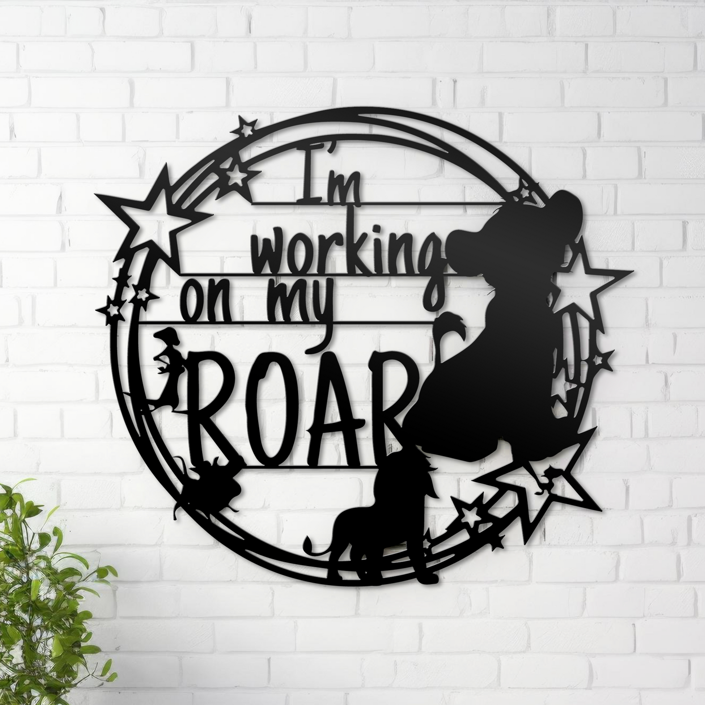 I'm Working On My Roar Metal Wall Art, Lion King Disney Theme Wall Decor