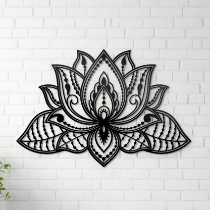 Metal Mandala Lotus Wall Art - Wall Decor Lotus Flower