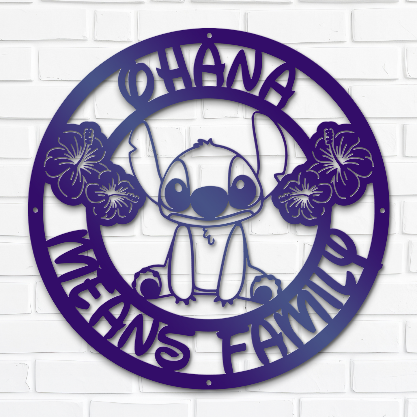 Cute Stitch Ohana Means Family Metal Sign, Stitch Home Entry Sign, Winter Festive Home Metal Decor, Christmas Decoration Metal Sign, Home And Wall Decor, Christmas Gifts