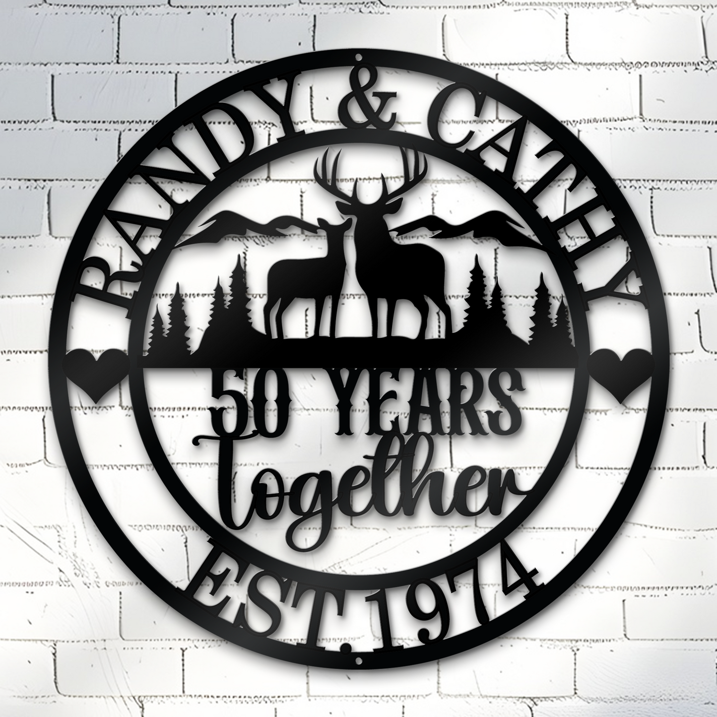 Customized 50th Anniversary Metal Gift Sign, Diamond Anniversary Gift, Gift For Couple