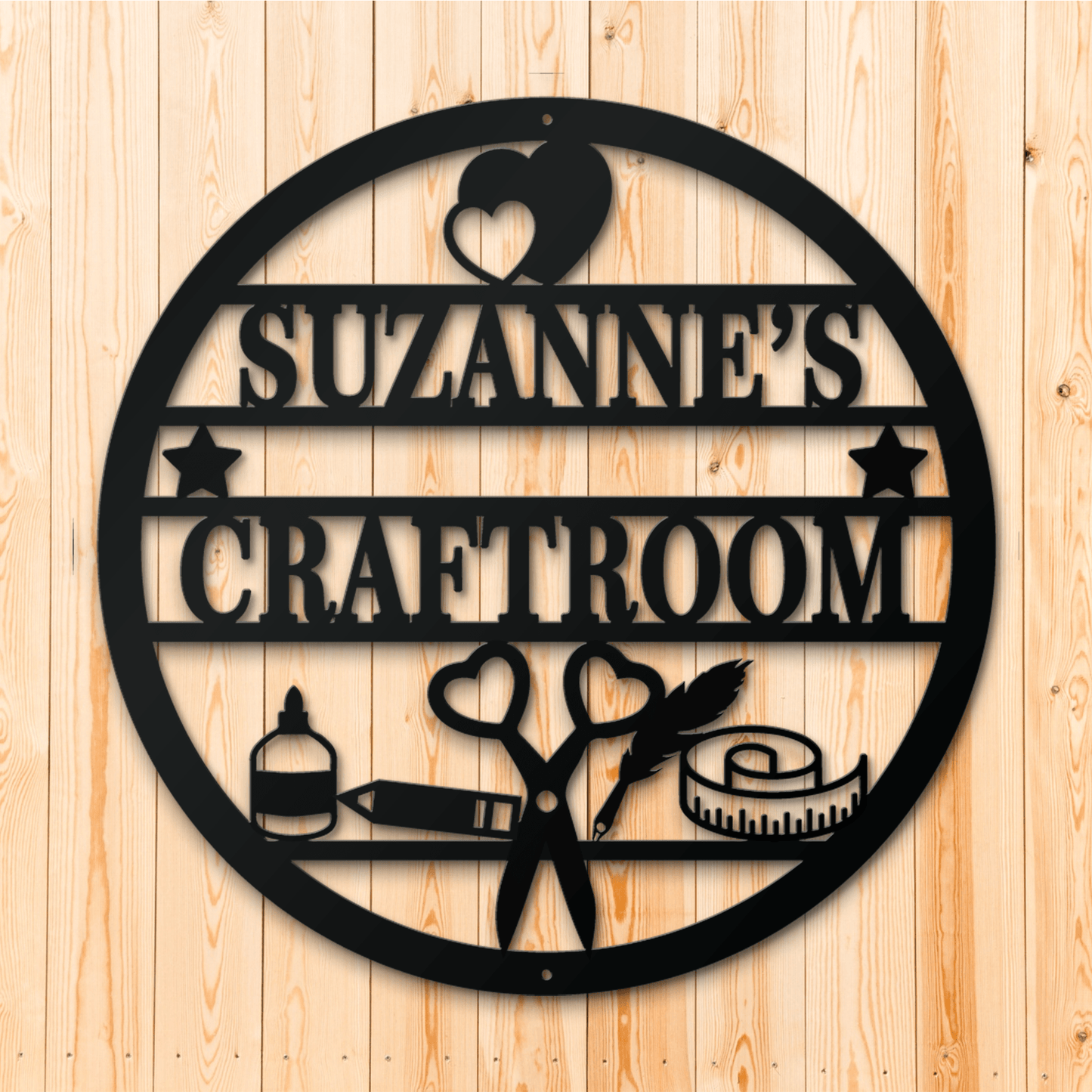 Customized Name Sewing Craft Room Metal Sign