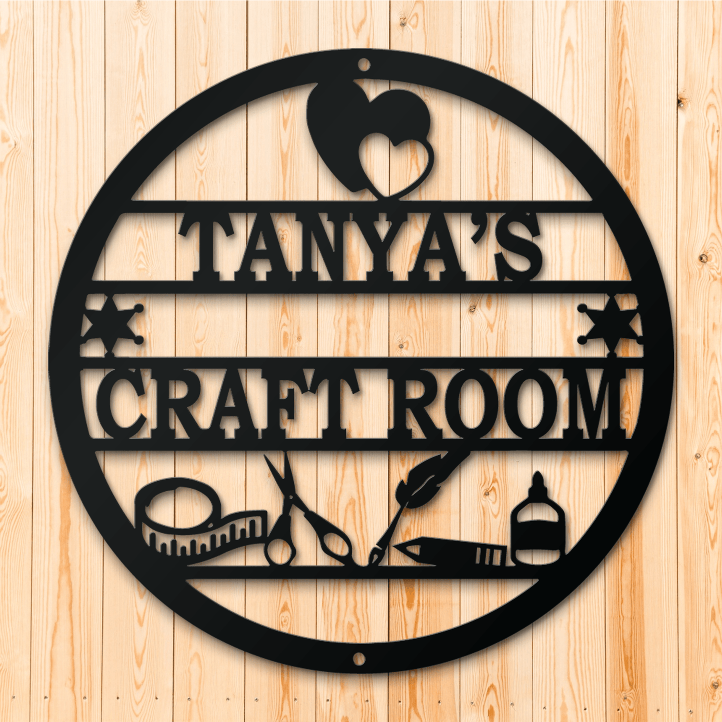 Personalized Craft Room Metal Sign, Sewing Craft Room Metal Sign