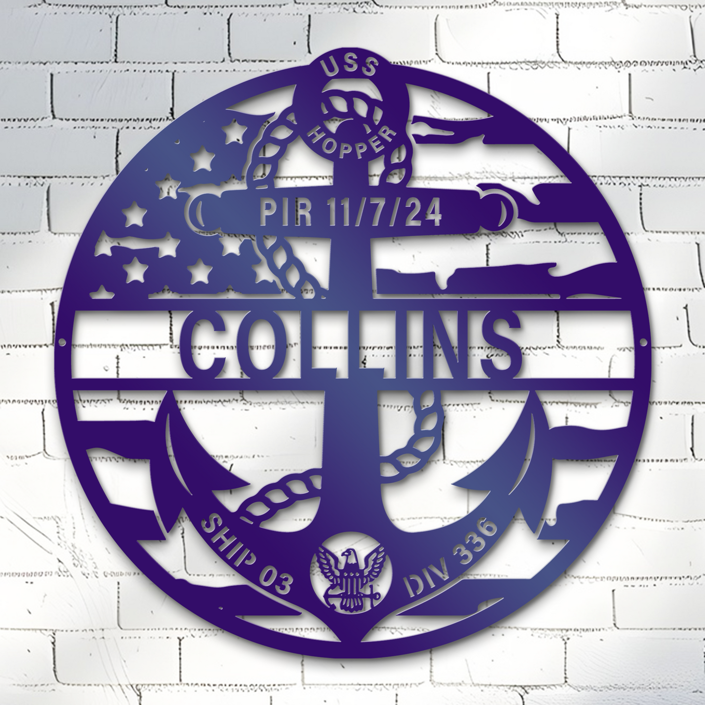 Personalized Marine Metal Gifts, Customized Anchor Metal Sign, Gift For Coast Guard