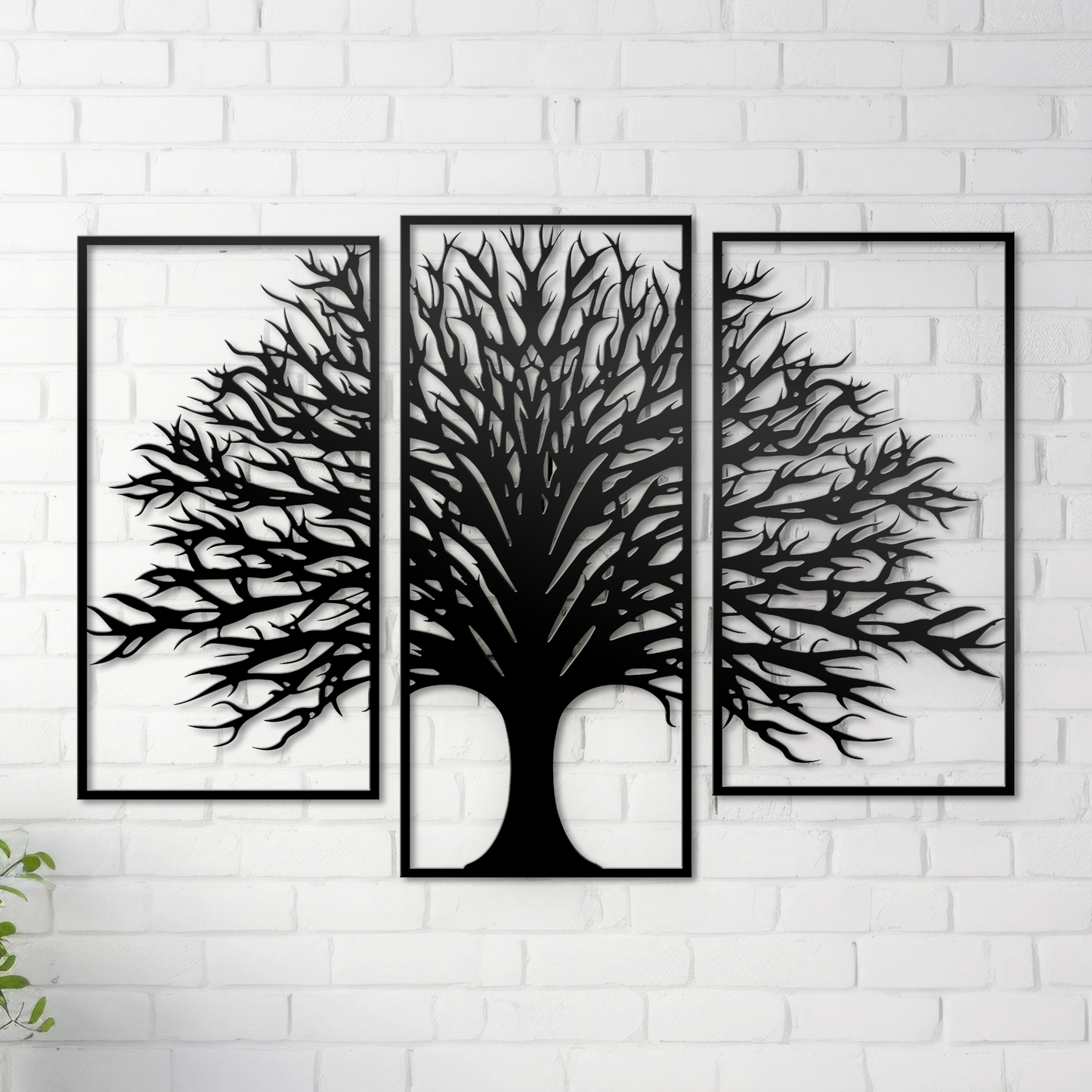 Tree Panel Metal Wall Art, Tree of Life Wall Decor, Abstract Line Wall Art