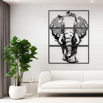 Metal Elephant Wall Decor - Tree Elephant Wall Art