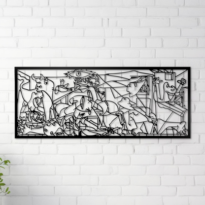 Guernica Metal Wall Art, Pablo Picasso Minimal Line Art, Living Room Decor