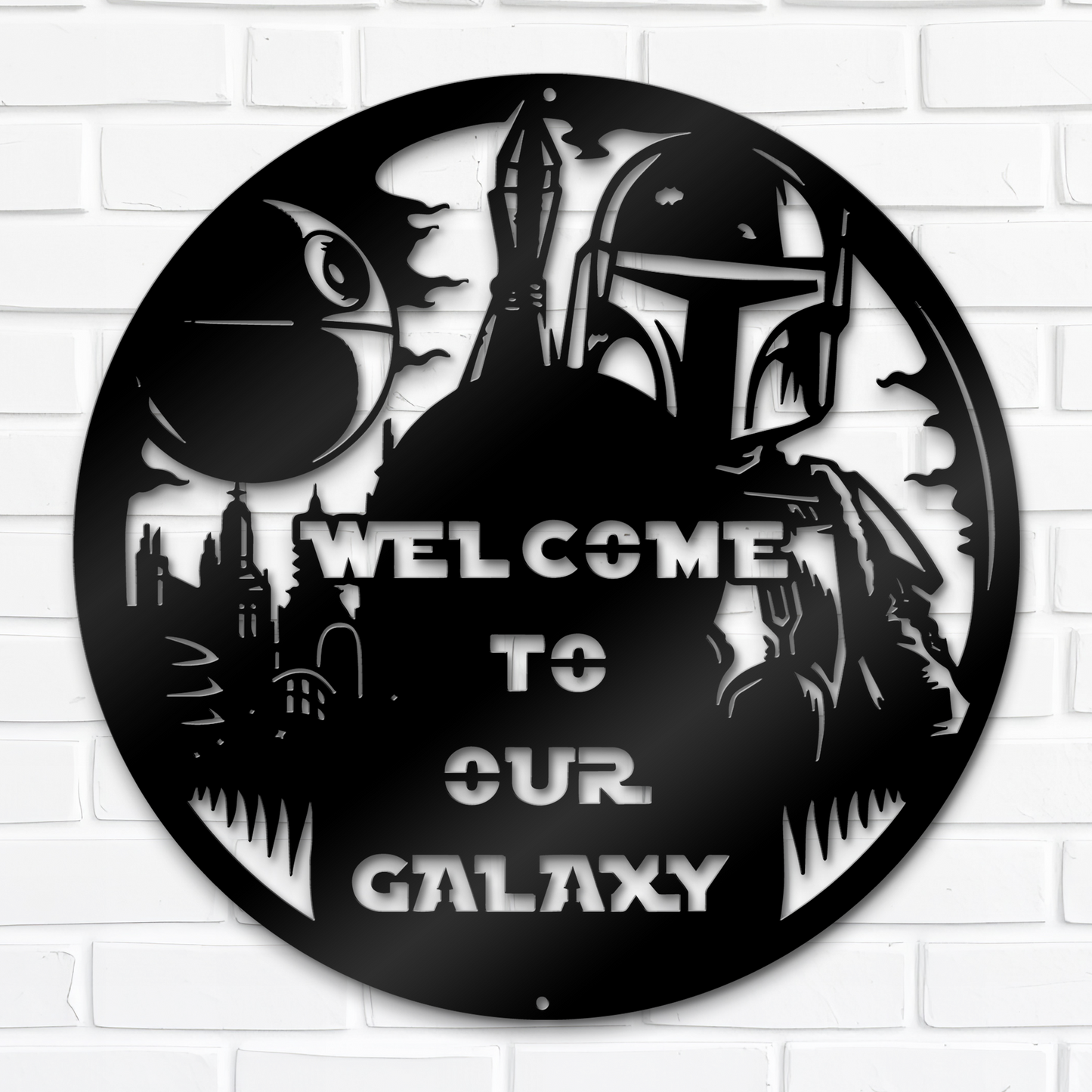 Welcome To Our Galaxy Metal Sign, Mandalorian Metal Sign, Star War Quote Metal Sign, Home And Wall Decor, Front Door Decor, Winter Decor, Housewarming Gifts, Christmas Gifts