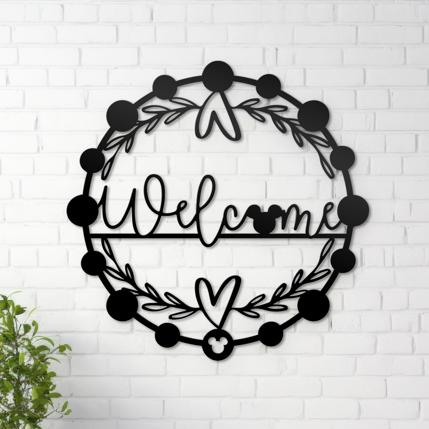 Welcome Entrance Metal Wall Art, Front Door Deocr