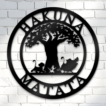 Hakuna Matata Metal Sign - Office Decor - Kids Winter