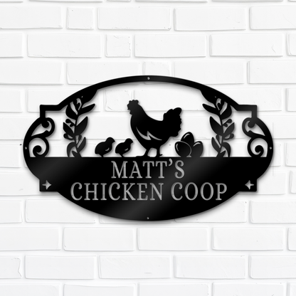 Personalized Chicken Coop Metal Sign, Gift For Farmer, Hen House Decor