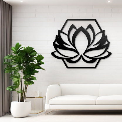 Lotus Flower Metal Wall Art - Garden Flower Gift