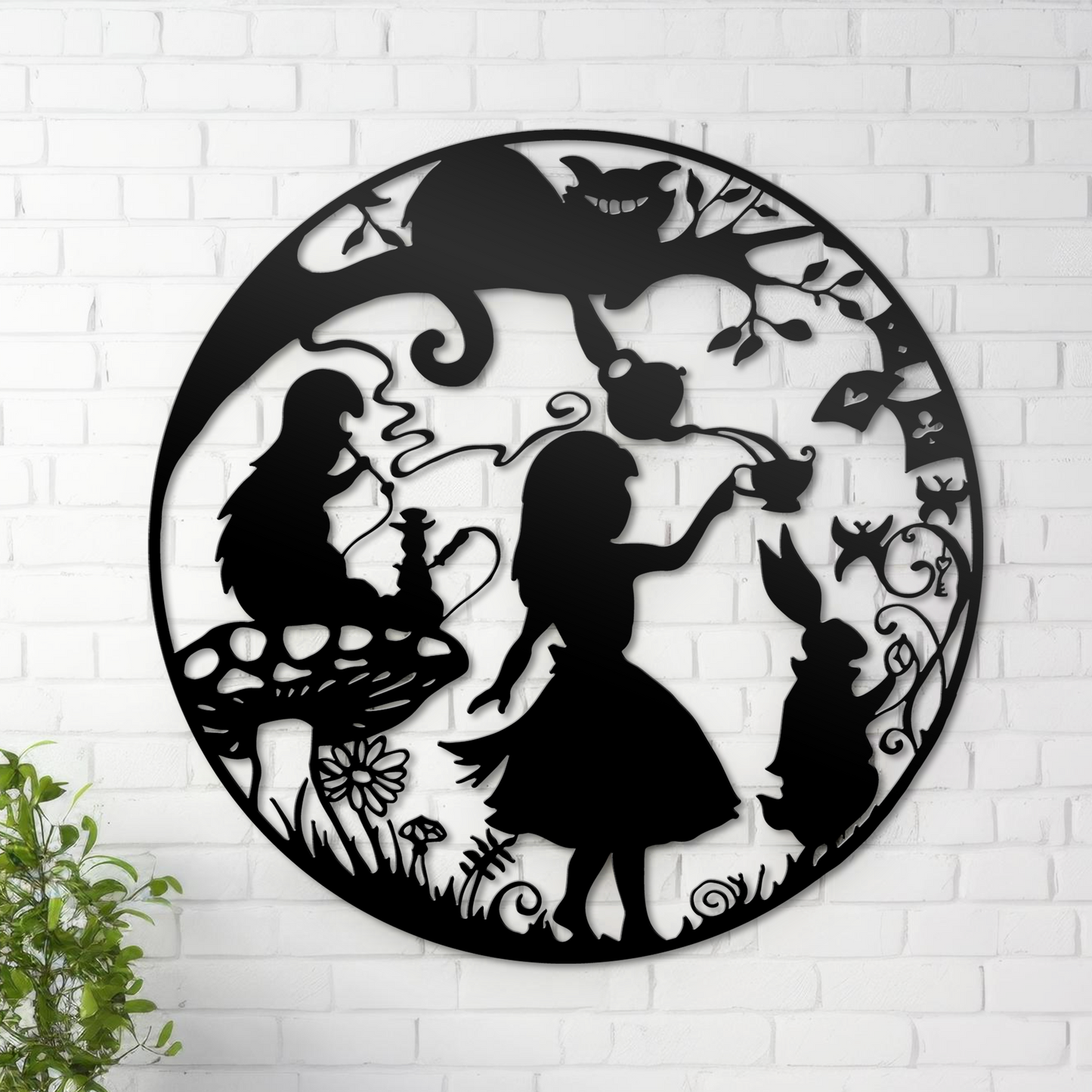 Alice In Wonderland Metal Wall Art, Christmas Home Decor