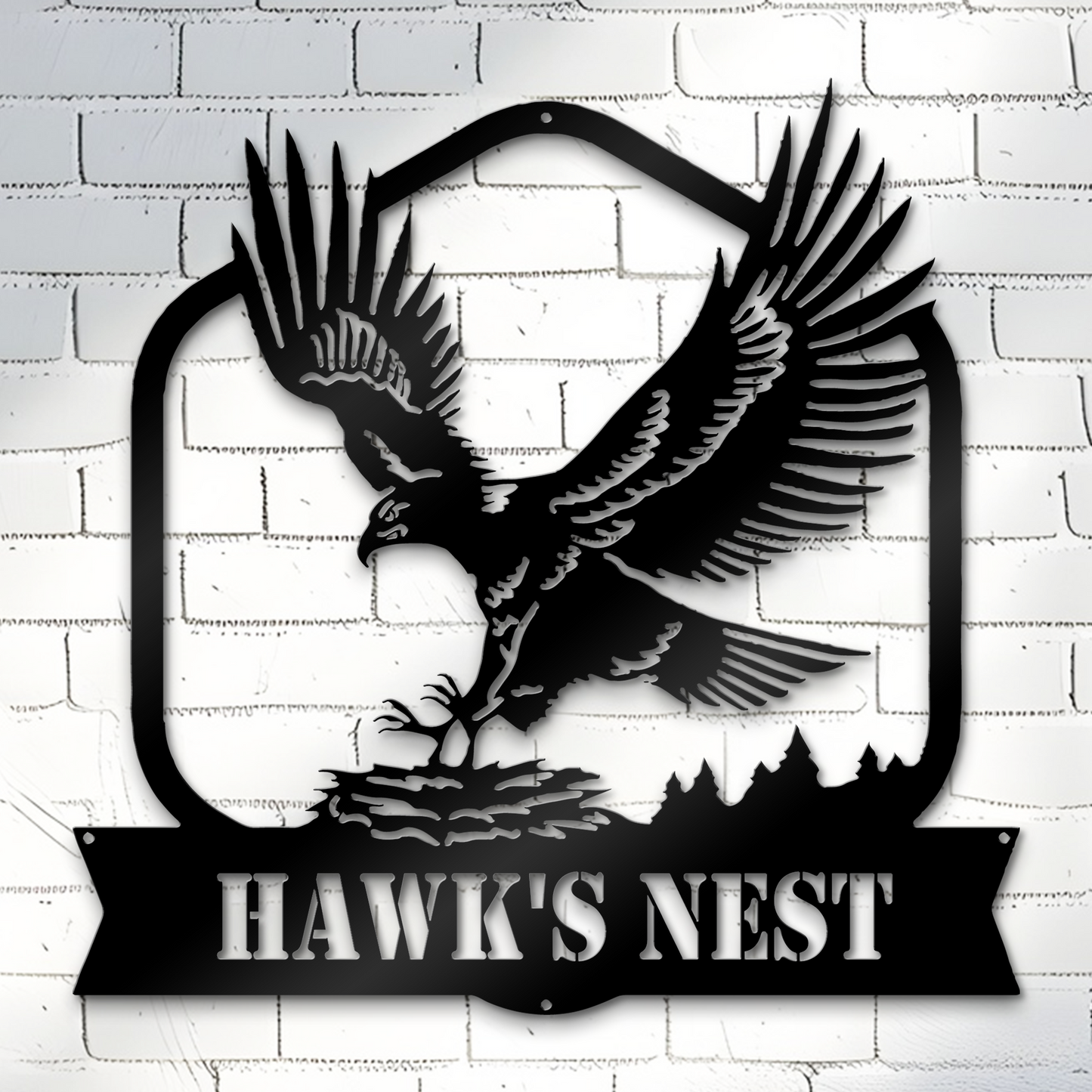 Personalized Eagle's Nest Metal Name Sign, Family Last Name Metal Sign