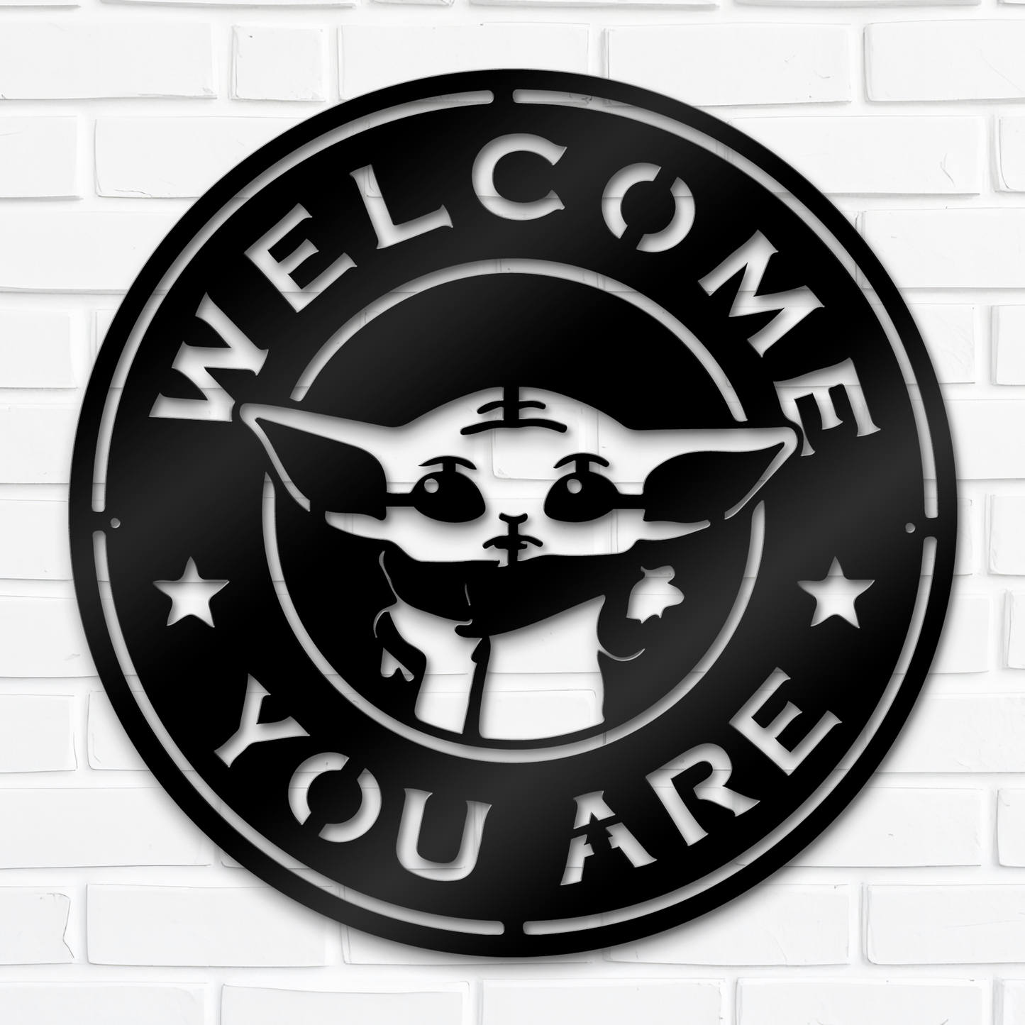 Welcome You Are Cute Stitch Metal Sign, Stitch Home Entry Sign, Winter Festive Metal Decor, Christmas Decoration Metal Sign, Home And Wall Decor, Christmas Gifts