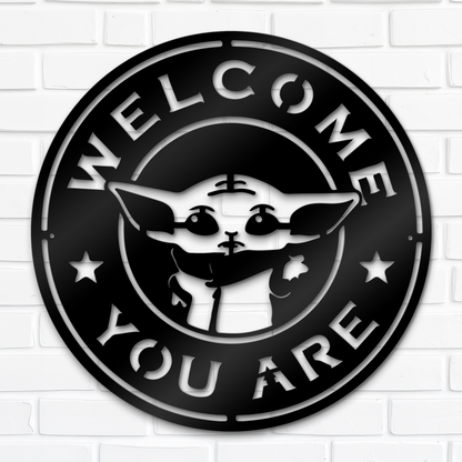 Welcome You Are Cute Stitch Metal Sign, Stitch Home Entry Sign, Winter Festive Metal Decor, Christmas Decoration Metal Sign, Home And Wall Decor, Christmas Gifts