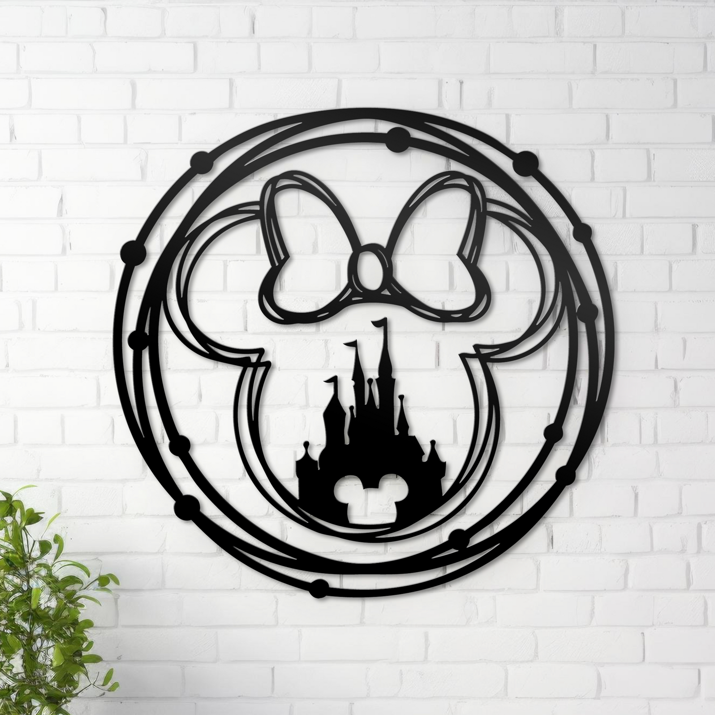 Mickey And Minnie Castle Metal Wall Art, Disney Theme Home Decor