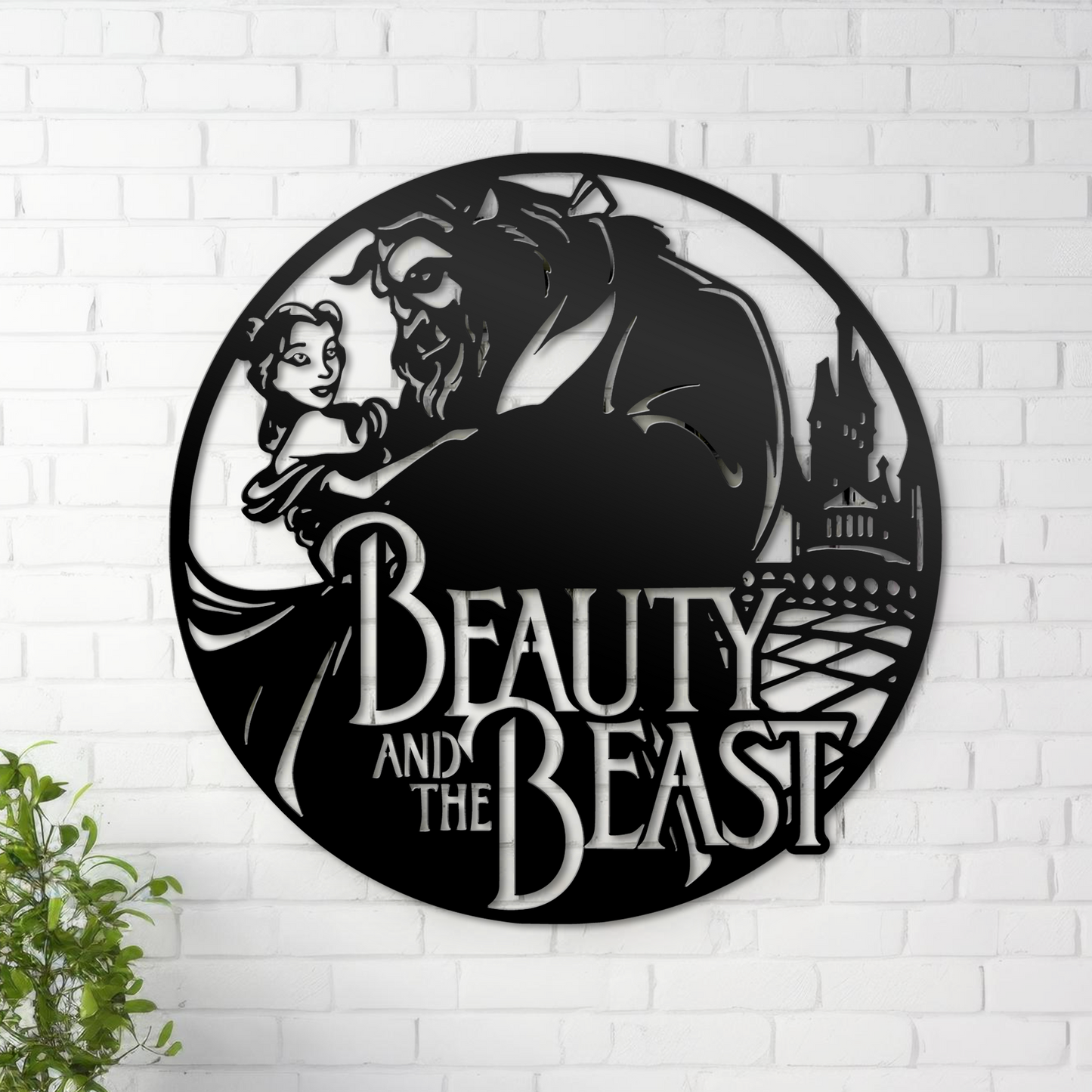 Beauty And The Beast Metal Wall Art, Disney Theme Home Decor