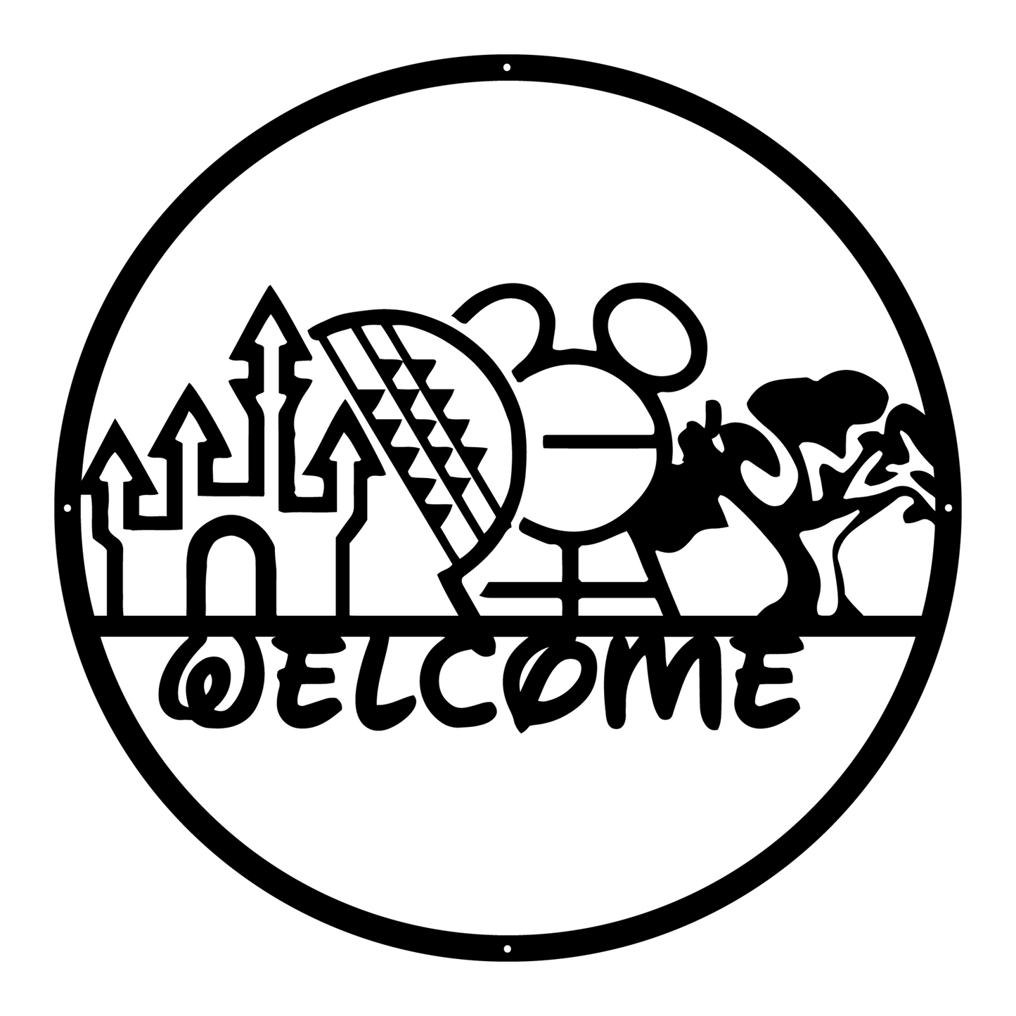 Welcome Disney Park Metal Sign - Disney Style Metal