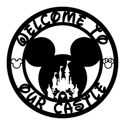 Welcome to Our Castle Round Metal Sign