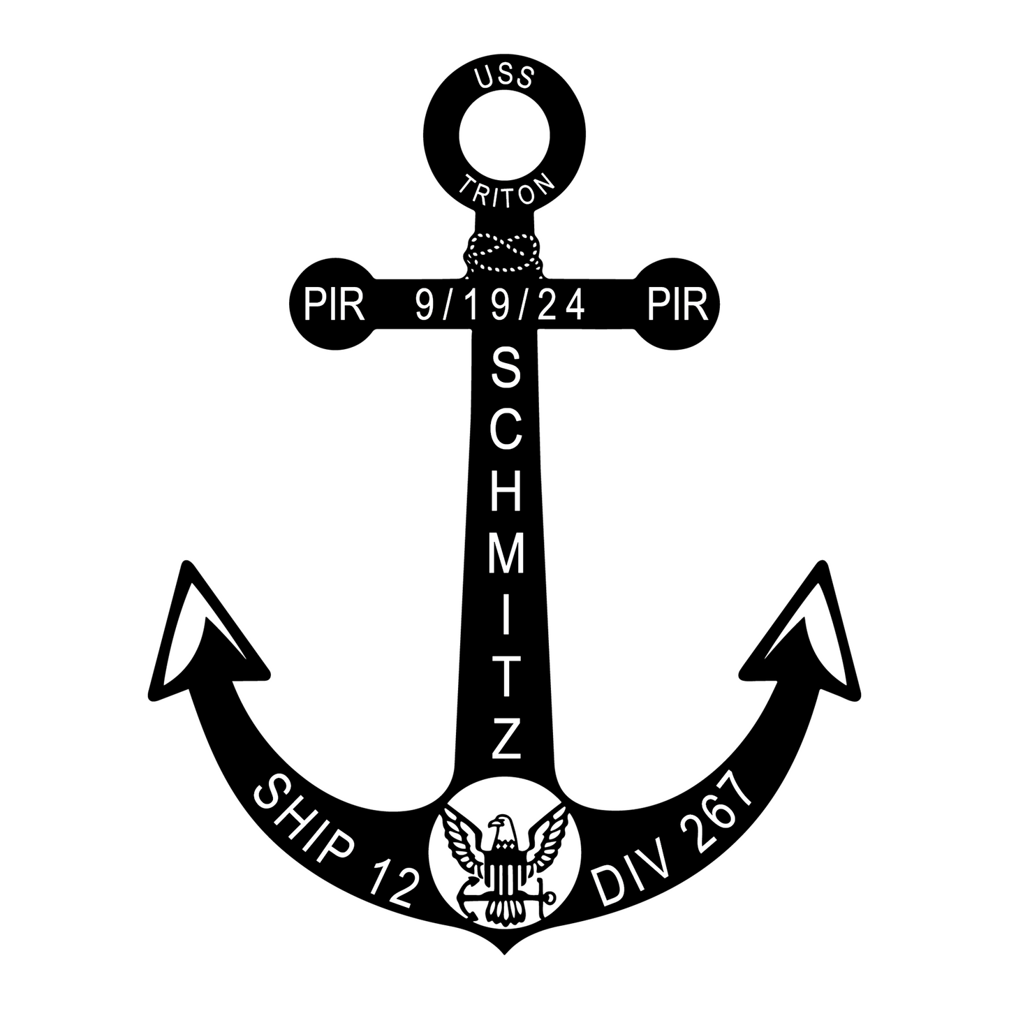 Customized Anchor Metal Sign, Personalized Marine Metal Gifts, Navy Officer Home Decor