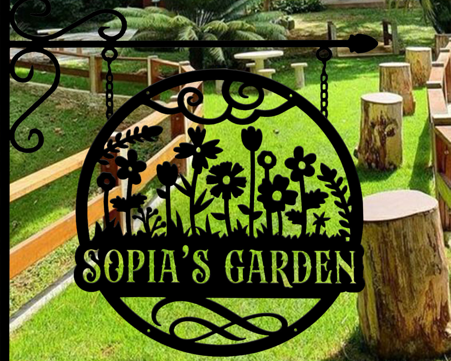 Personalized Garden Name Sign, Lawn Decor, Outdoor Sign, Garden Decor, Gift for mom Grandma