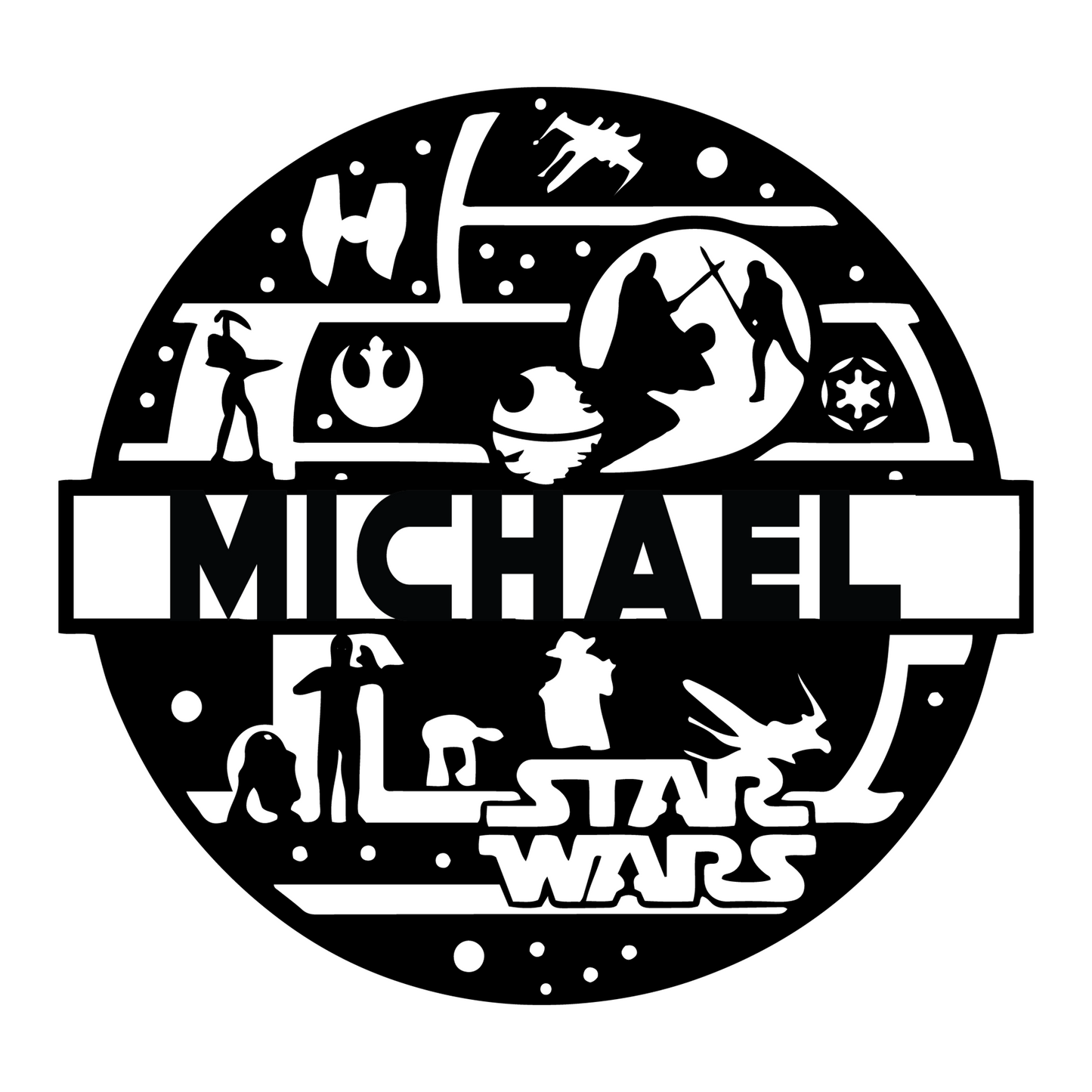 Customized Name Star War Theme Metal Sign, Kids Room And Wall Decor