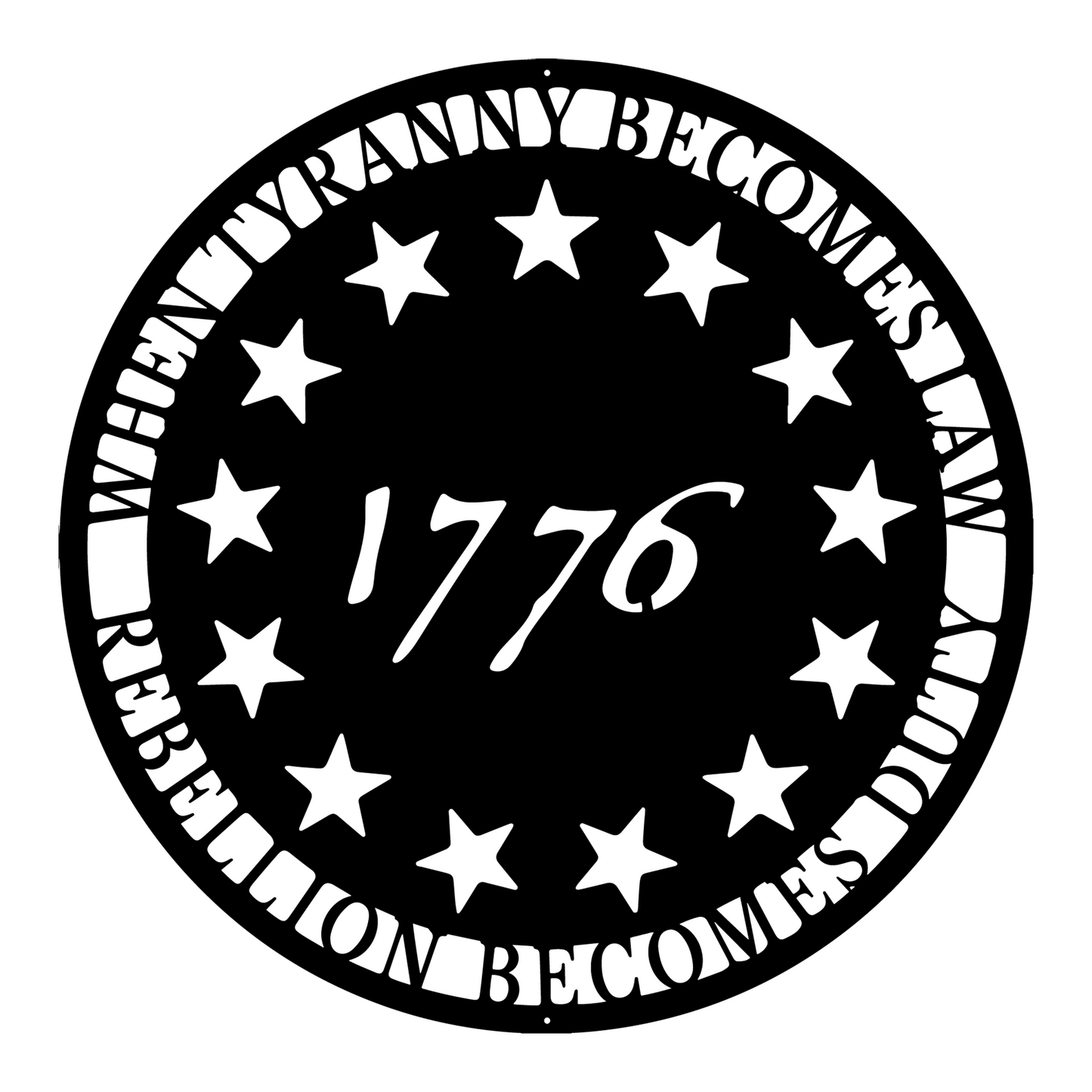 Metal USA 1776 Round Sign