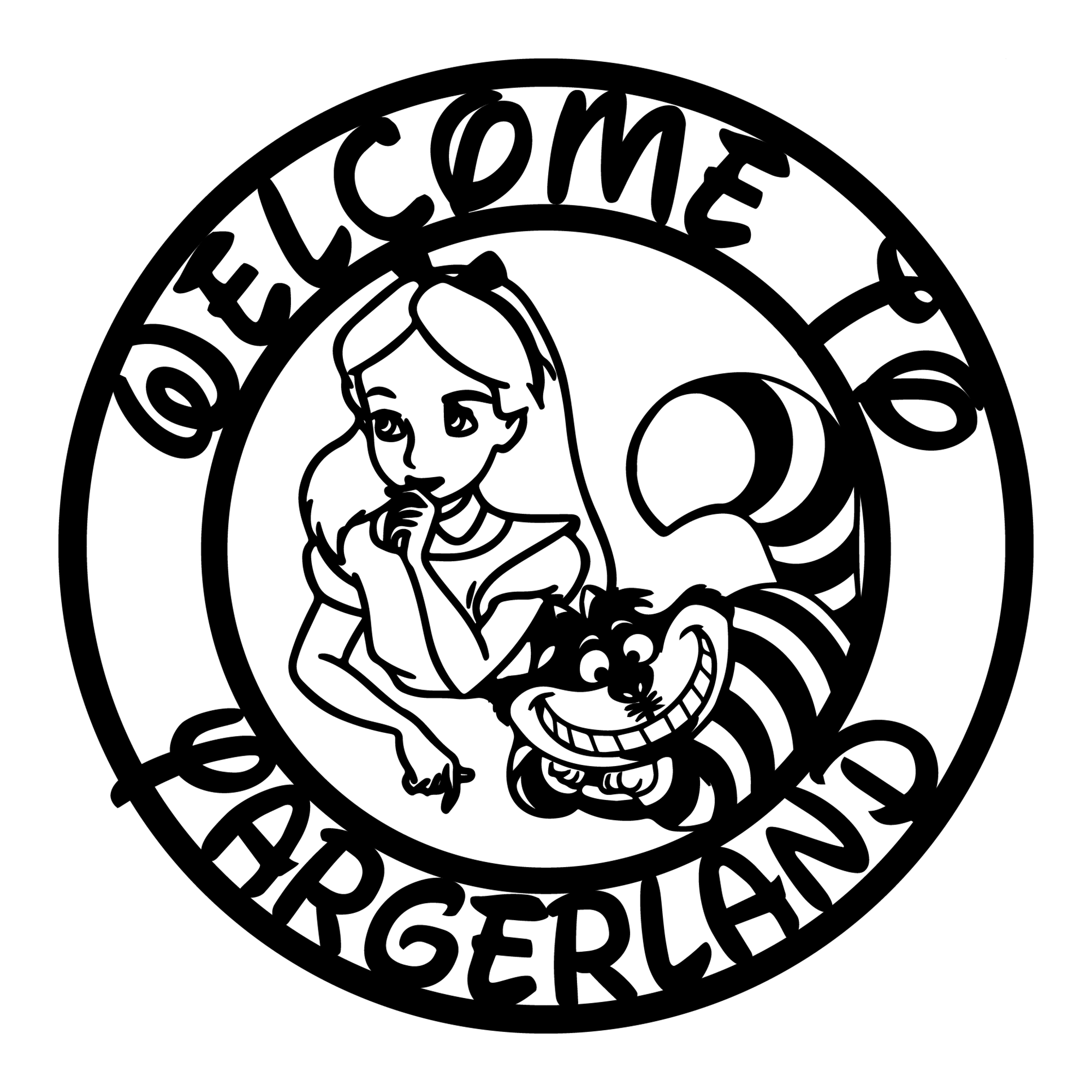 Personalized Welcome To Wonderland Wall Art, Customized Disney Theme Metal Sign